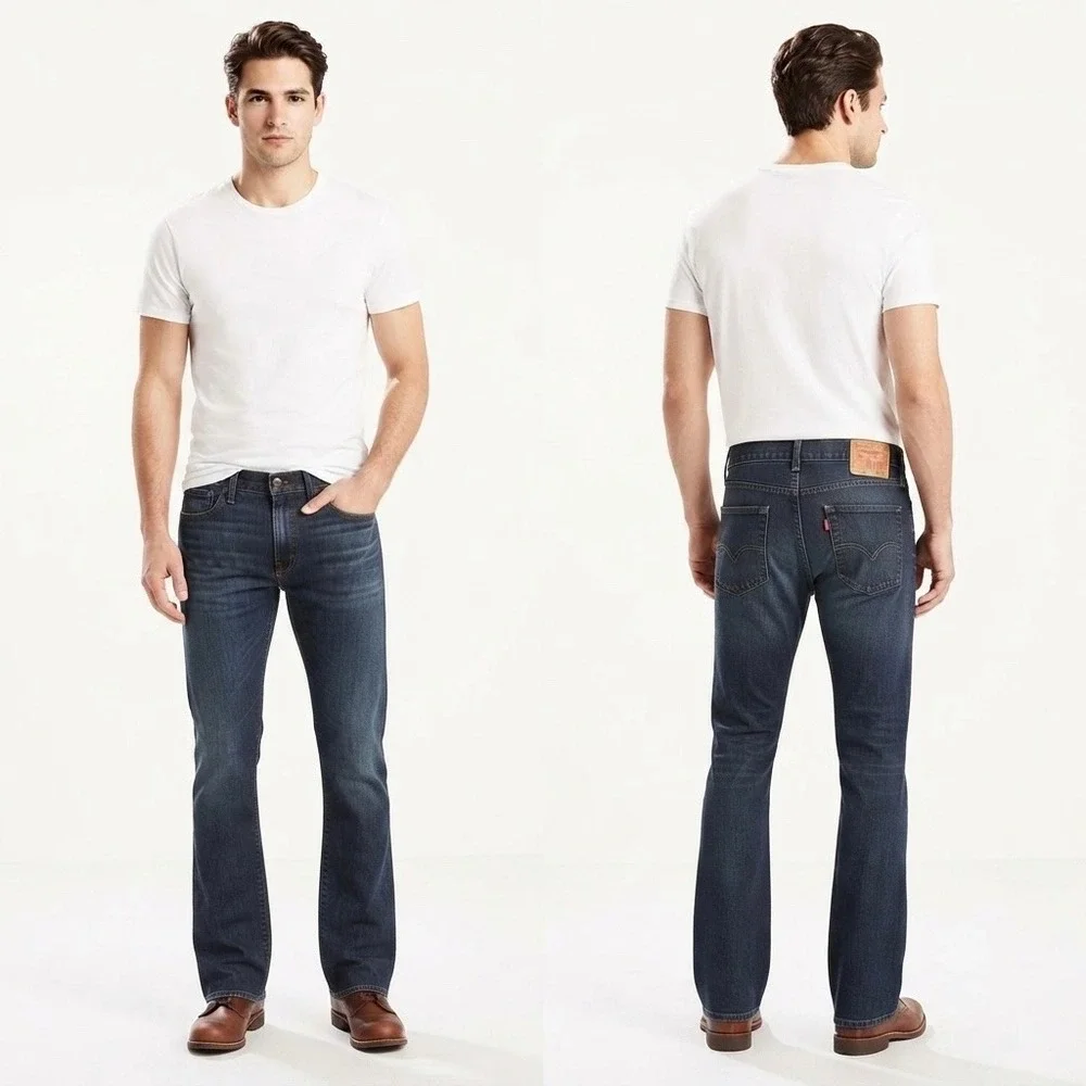 Levis 527 Slim Bootcut Jeans Mens 34x34 Dark Wash Indigo Denim 05527-0248